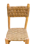Moroccan Laurel Wood Chair: Woven Wicker Seating