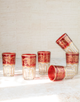Set of 6 Moroccan Multicoloured Tea Glasses – Red