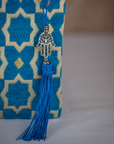 Tassel Clutch in Blue Sky - Sleek Party Purse with Zip