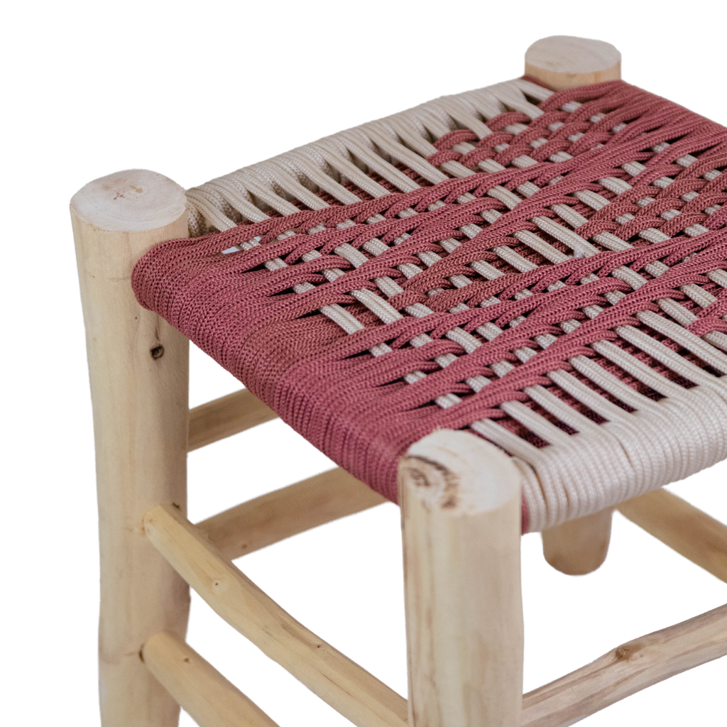Moroccan Handmade Stool Braided Rope Weaving, 23