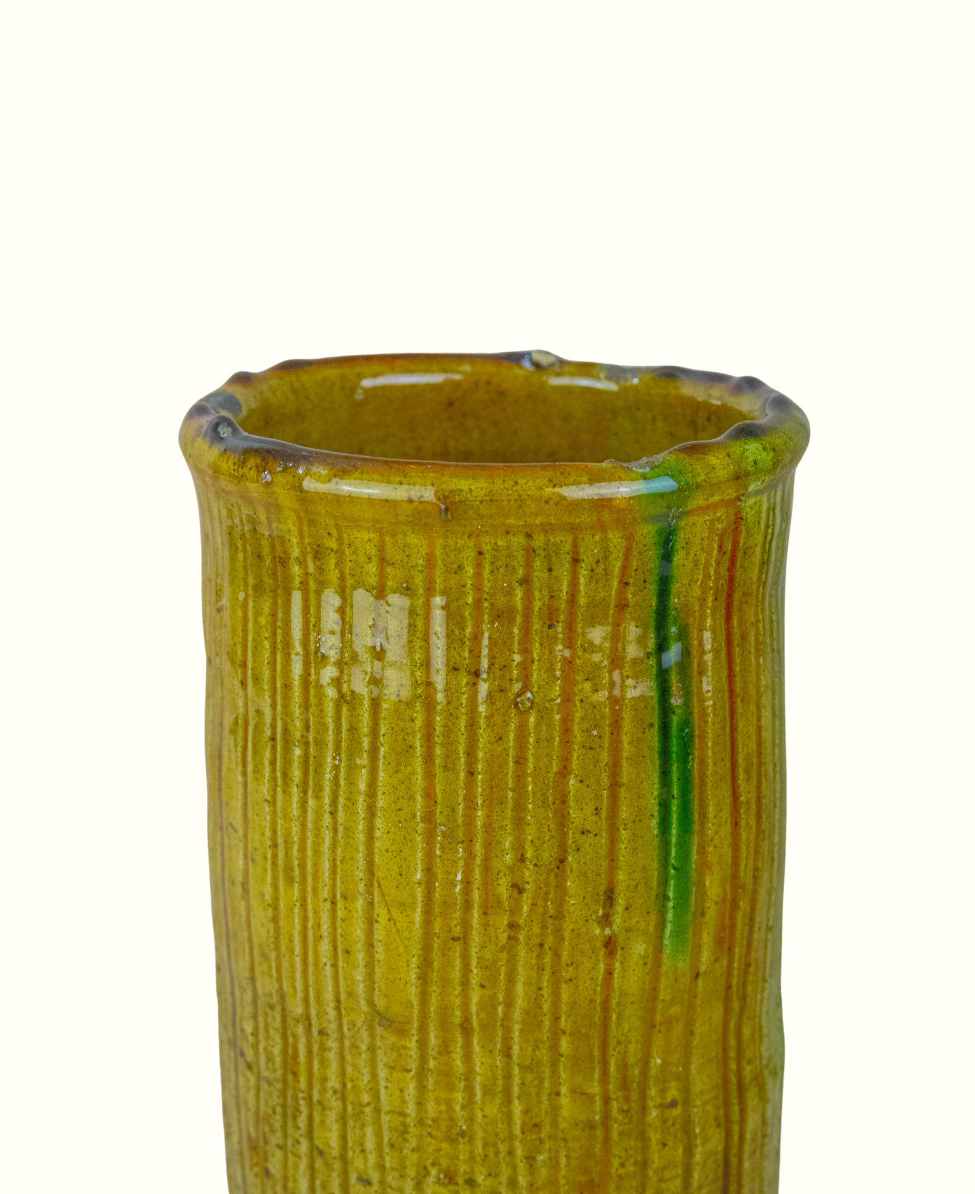 Handmade Tamegroute Vase – Authentic Moroccan Green Glazed Pottery