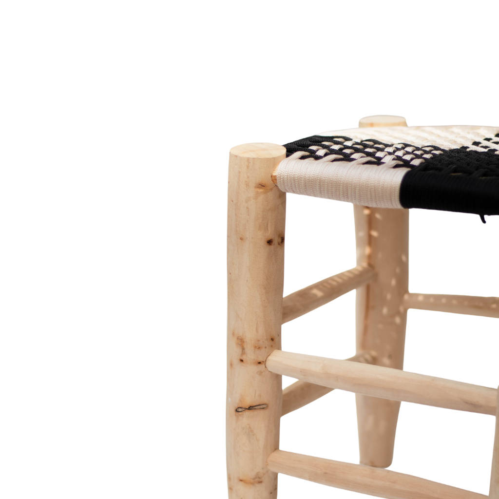 Moroccan Handmade Stool Braided Rope Weaving, 016