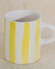 Handmade Striped Coffee Mug - Yellow