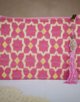 Tassel Clutch in Pink - Sleek Party Purse with Zip