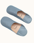Moroccan Babouche Slippers, Grey