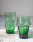Recycled Moroccan Green Tumbler Glass, Set of 6