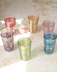 Moroccan Tea Set of 6 – Multicolored Glasses