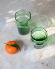 Recycled Moroccan Green Tumbler Glass, Set of 6