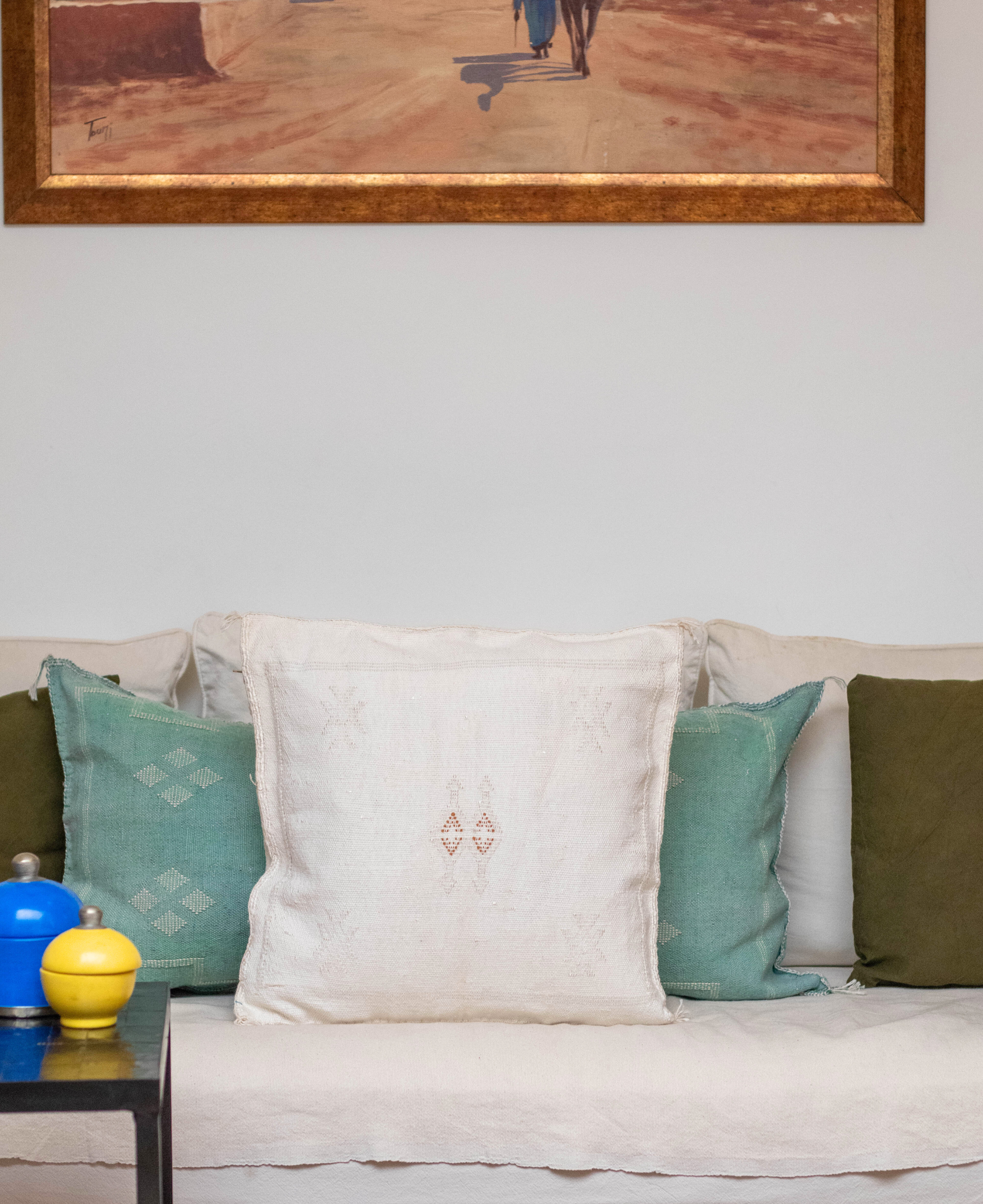 Handmade Moroccan Cactus Silk Cushion Cover - 13