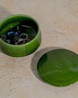 Handmade Moroccan Lidded Pot - Deep Green