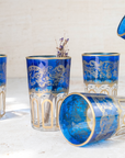 Set of 6 Handcrafted Blue Moroccan Tea Glasses
