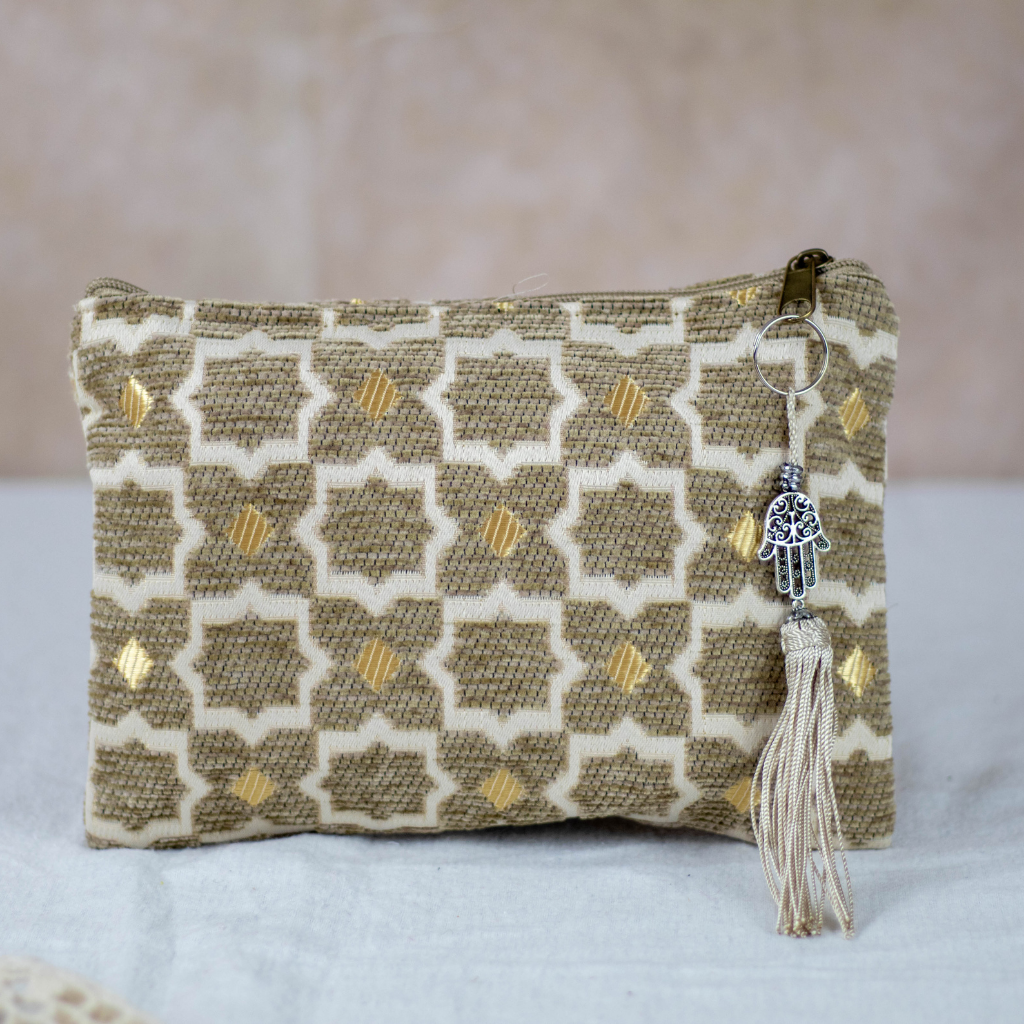 Tassel Clutch in Gold - Sleek Party Purse with Zip