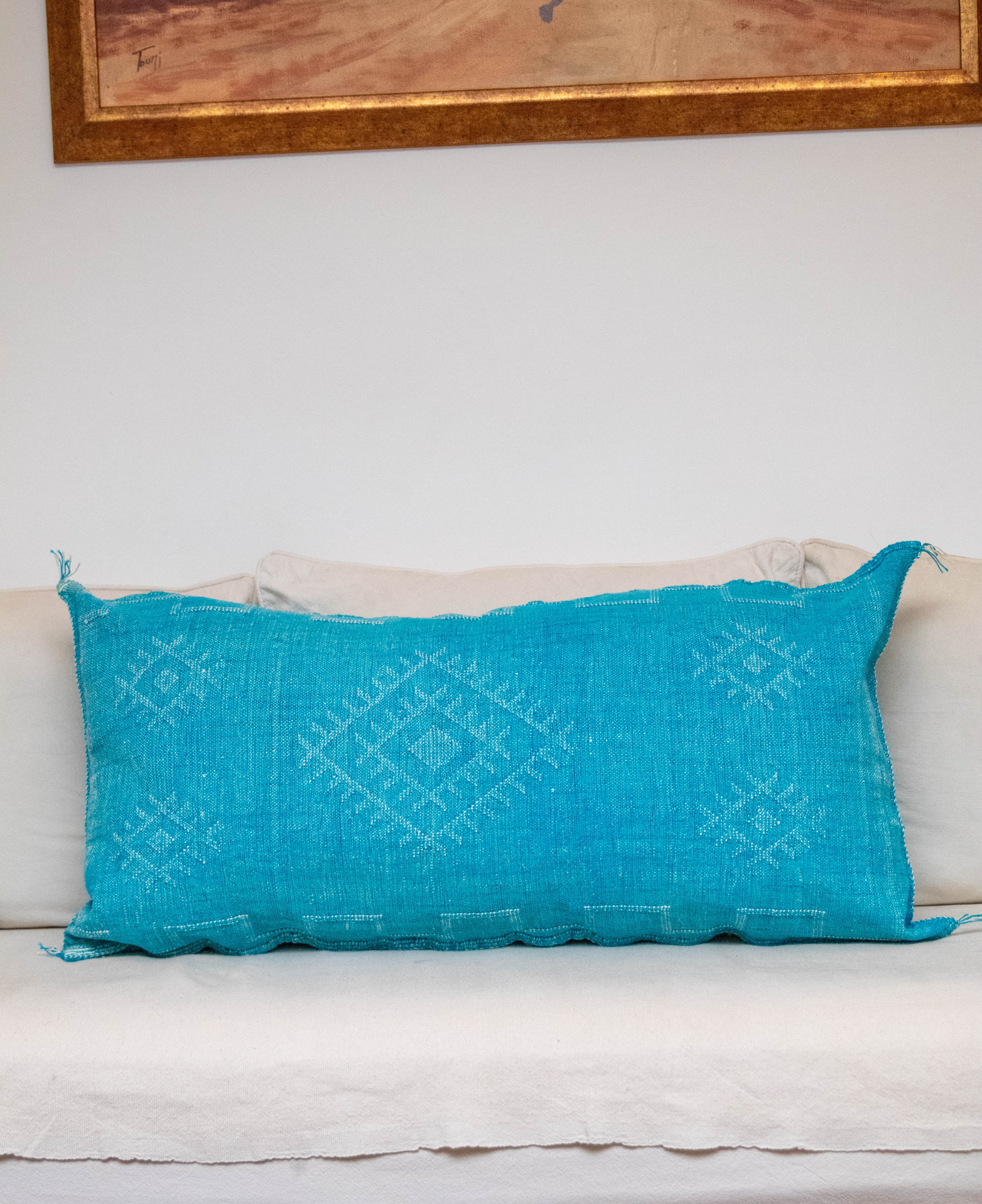Boho Moroccan Cactus Silk Cushion – Handmade Sabra Cover
