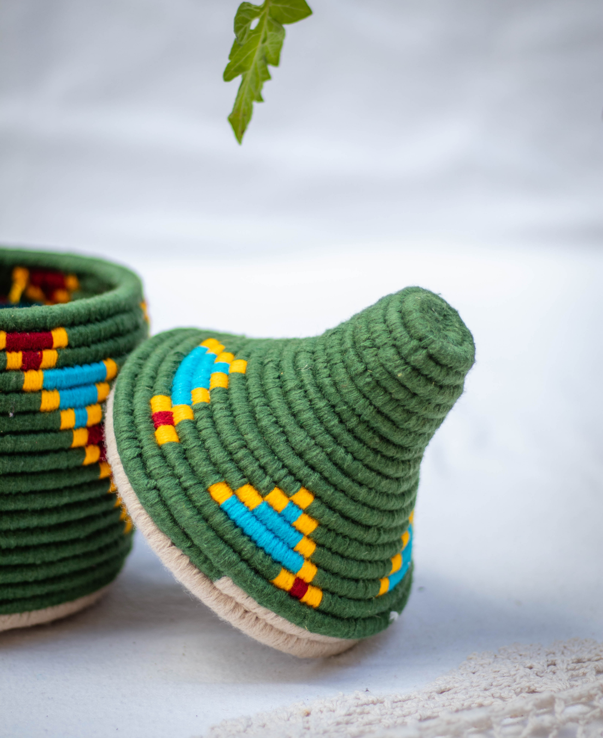 Hand-Woven Moroccan Wool Pot - 022