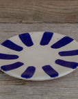 Handmade Striped Coffee Cup & Saucer - Blue