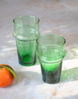 Recycled Moroccan Green Tumbler Glass, Set of 6