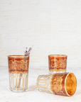 Set of 6 Handcrafted Brown Moroccan Tea Glasses