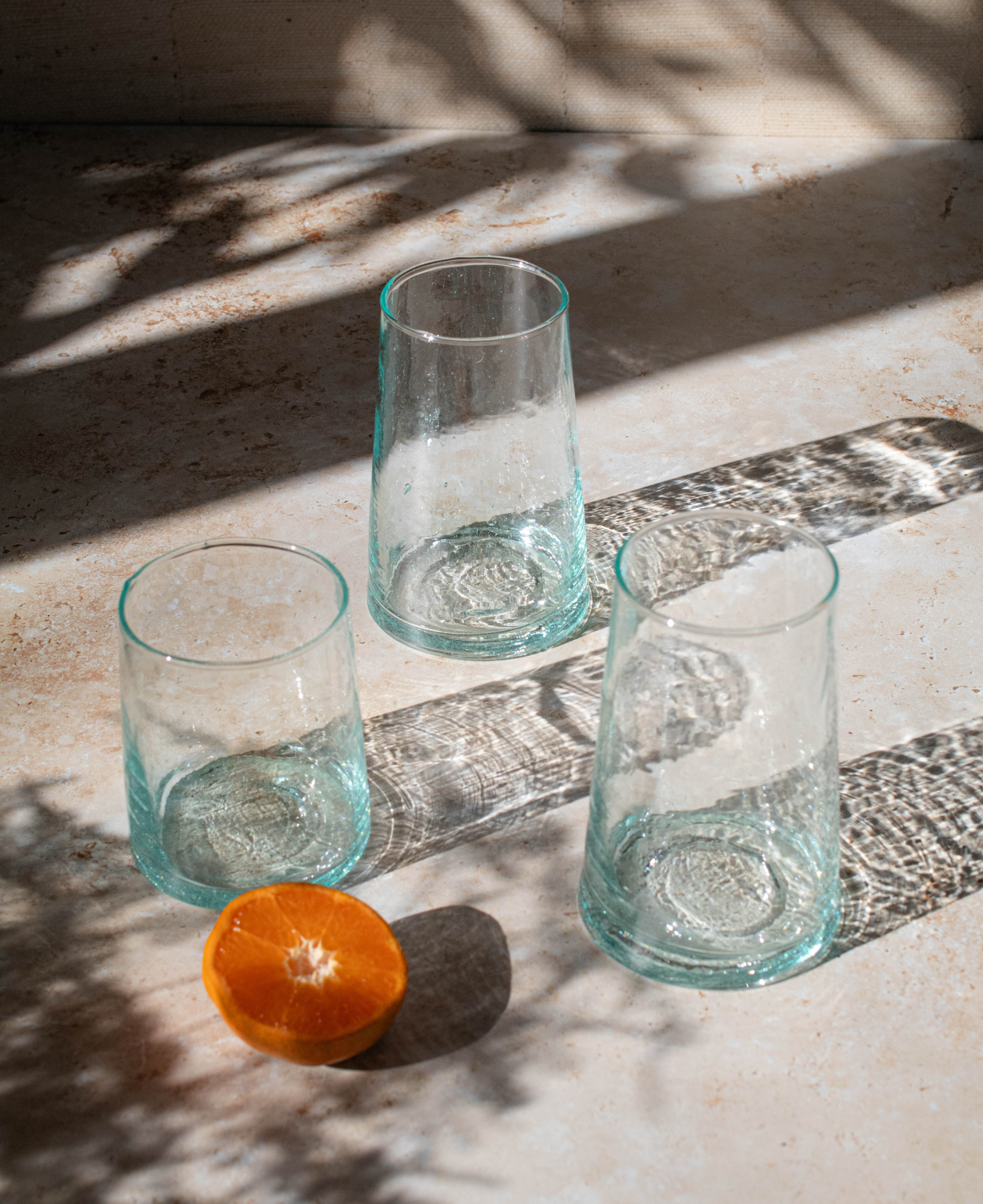 Recycled Moroccan Clear Tumbler/Highball Glass