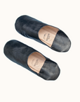 Moroccan Babouche Slippers, Black