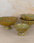 Handmade Tamegroute Pottery Pedestal Bowl - Ochre