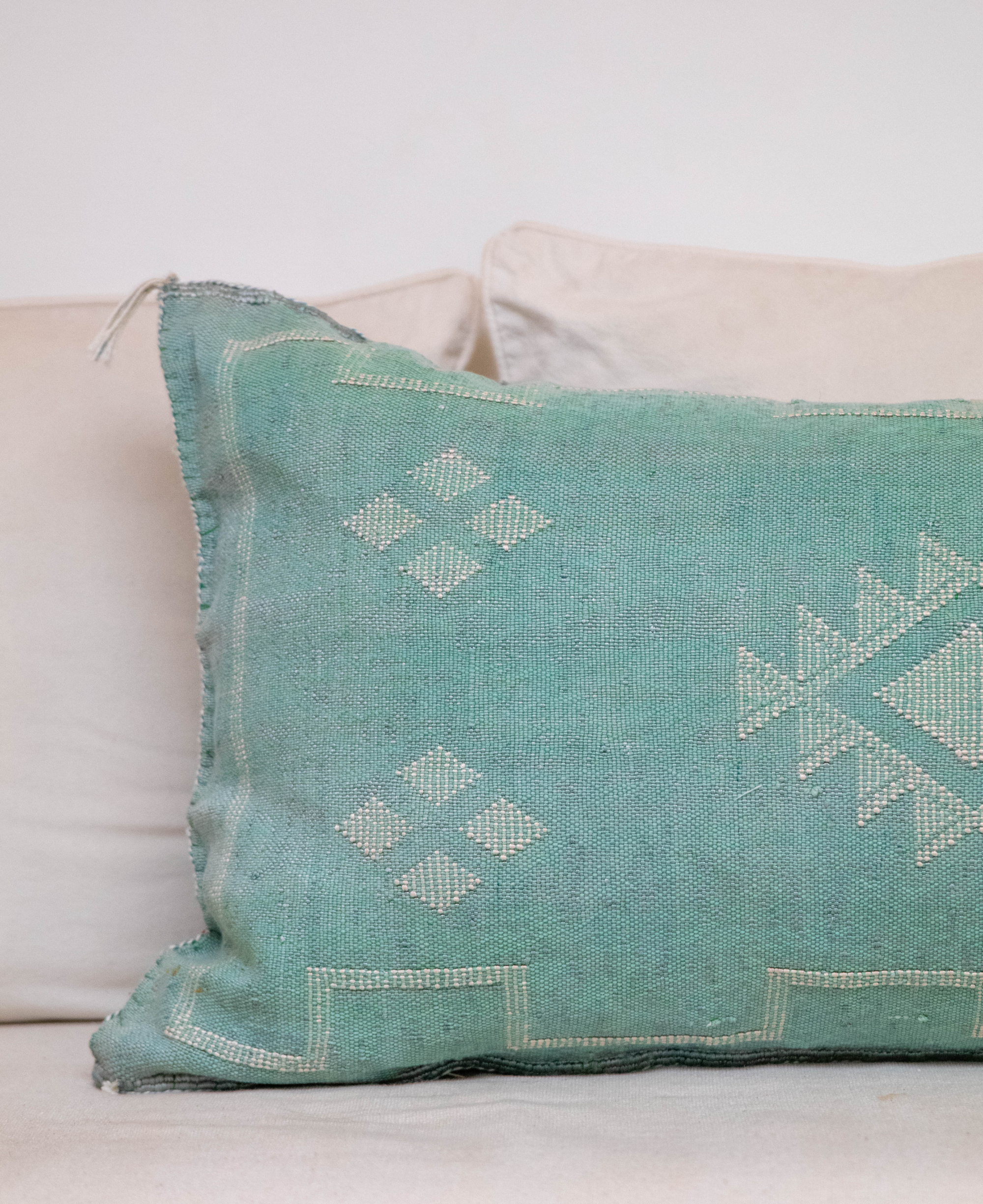 Vintage Cactus Silk Cushion – Handmade Moroccan Sabra Pillow