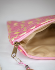 Tassel Clutch in Pink - Sleek Party Purse with Zip