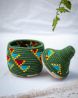 Hand-Woven Moroccan Wool Pot - 022