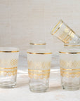 Moroccan Tea Glasses — Frosted Gold Set of 6