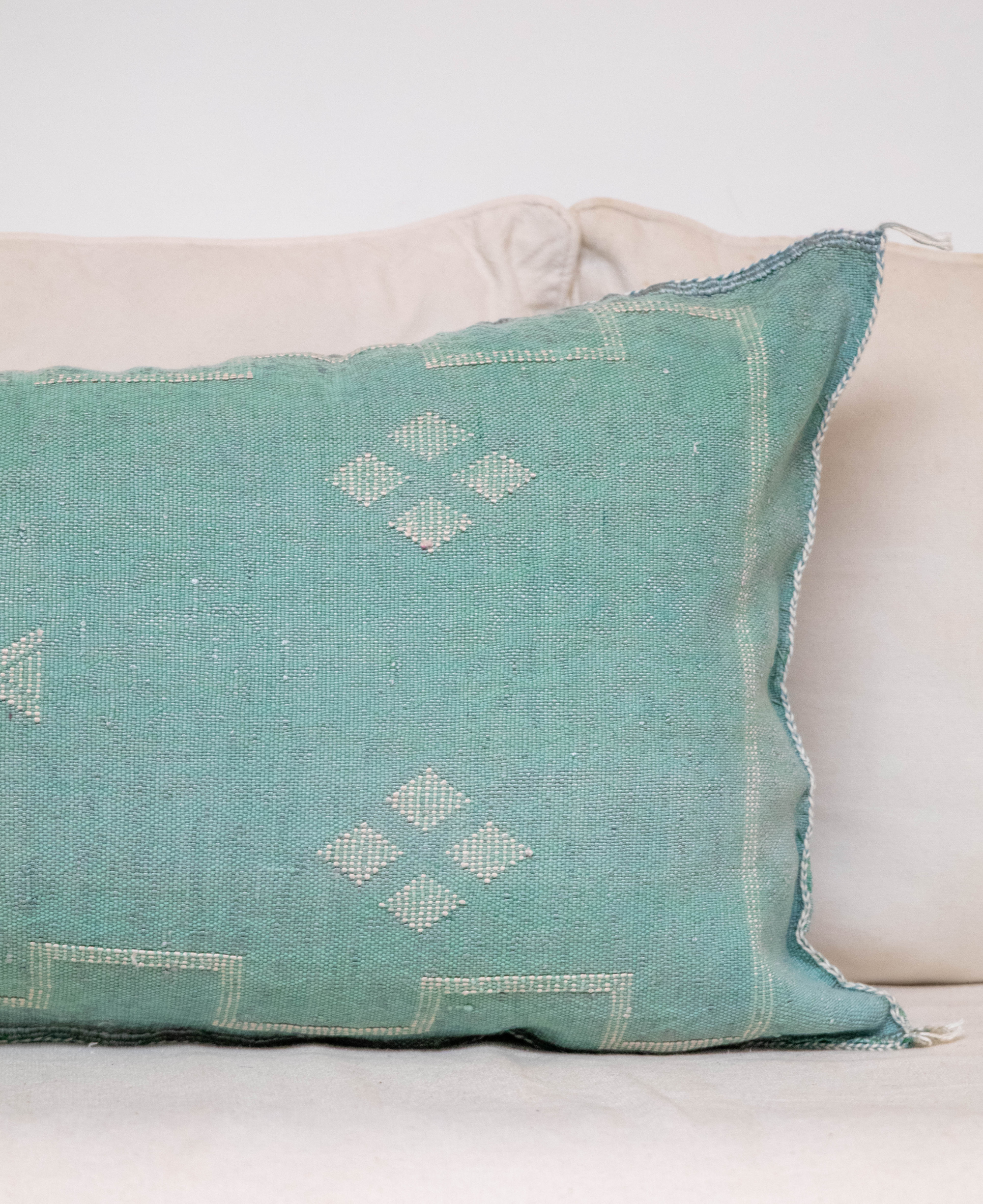 Vintage Cactus Silk Cushion – Handmade Moroccan Sabra Pillow
