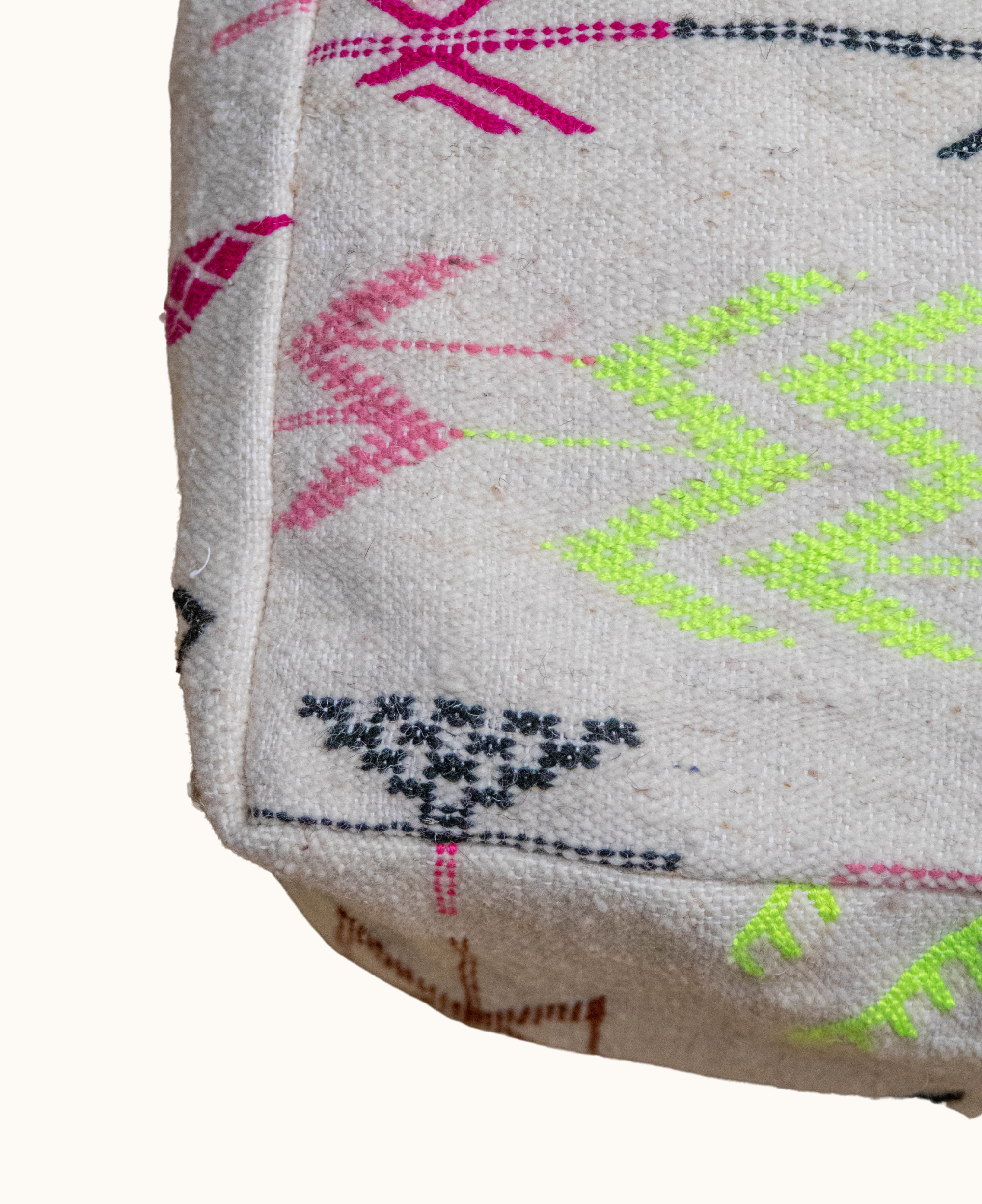 Handmade Moroccan Floor Cushion - Boho Vintage Floor Pouf