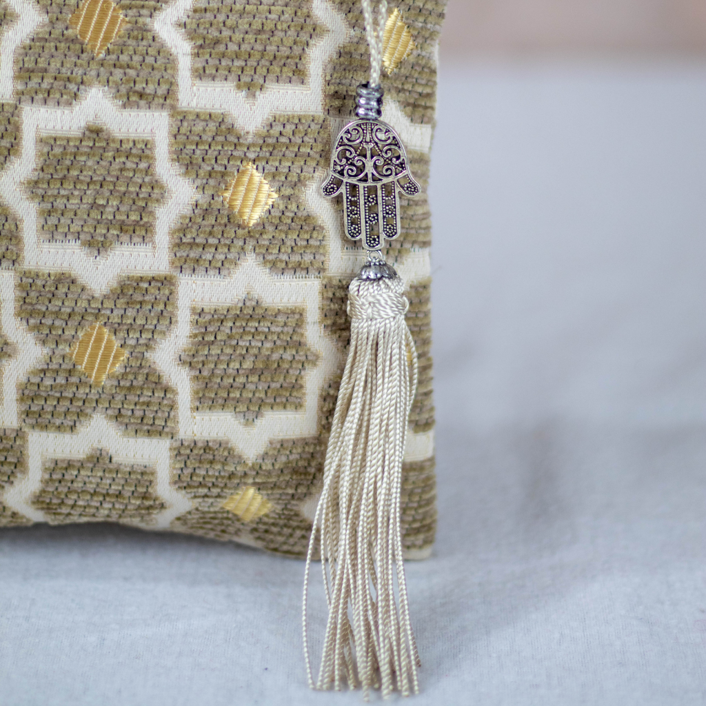 Tassel Clutch in Gold - Sleek Party Purse with Zip