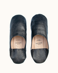 Moroccan Babouche Slippers, Black