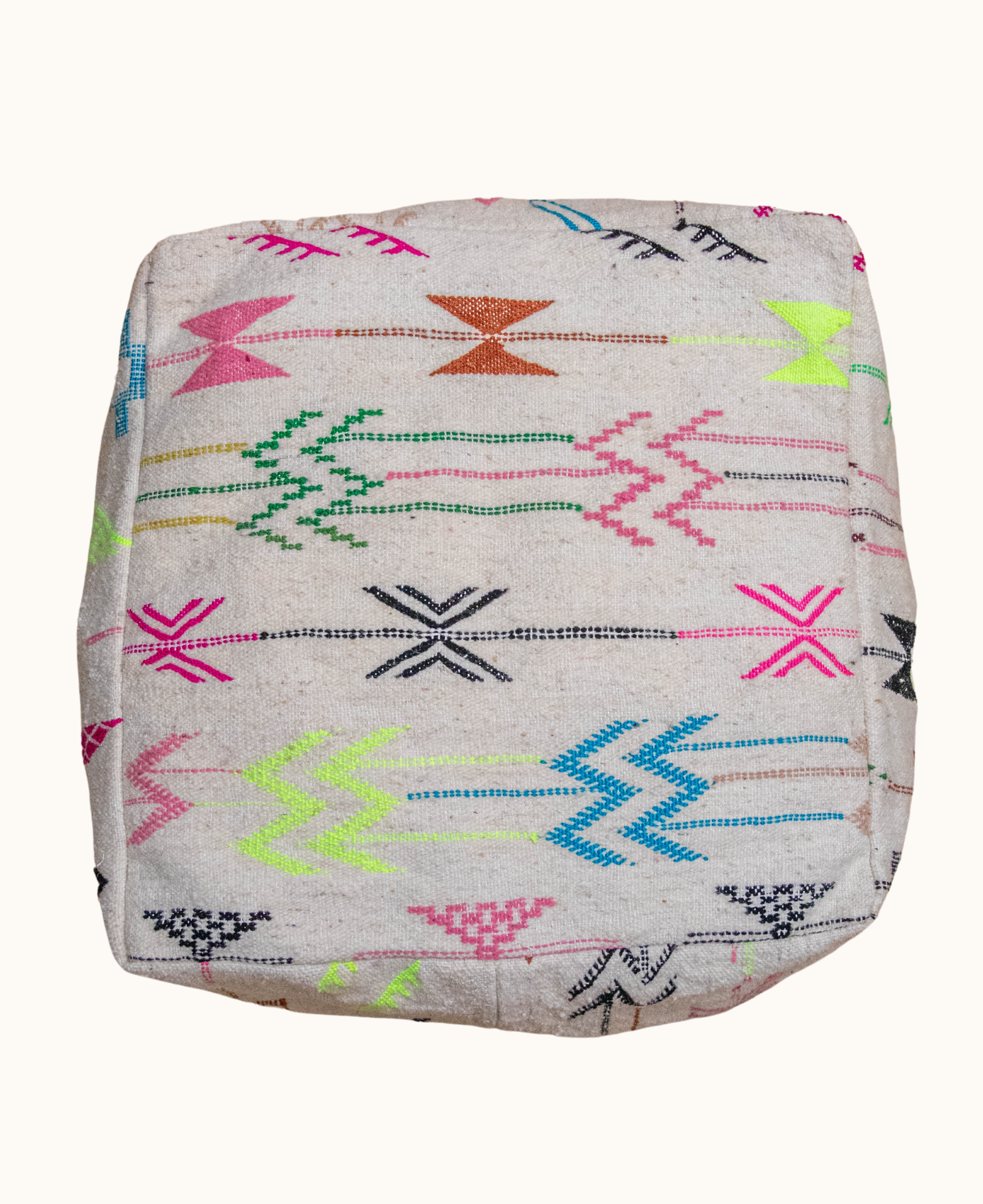 Handmade Moroccan Floor Cushion - Boho Vintage Floor Pouf