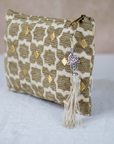 Tassel Clutch in Gold - Sleek Party Purse with Zip