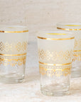 Moroccan Tea Glasses — Frosted Gold Set of 6