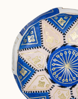 Moroccan Leather Floor Pouffe/Ottoman: Blue