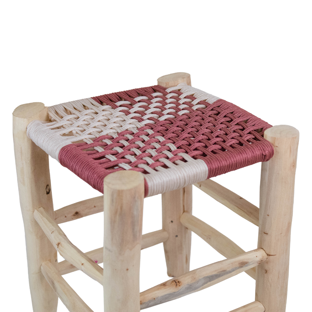 Moroccan Handmade Stool Braided Rope Weaving, 20