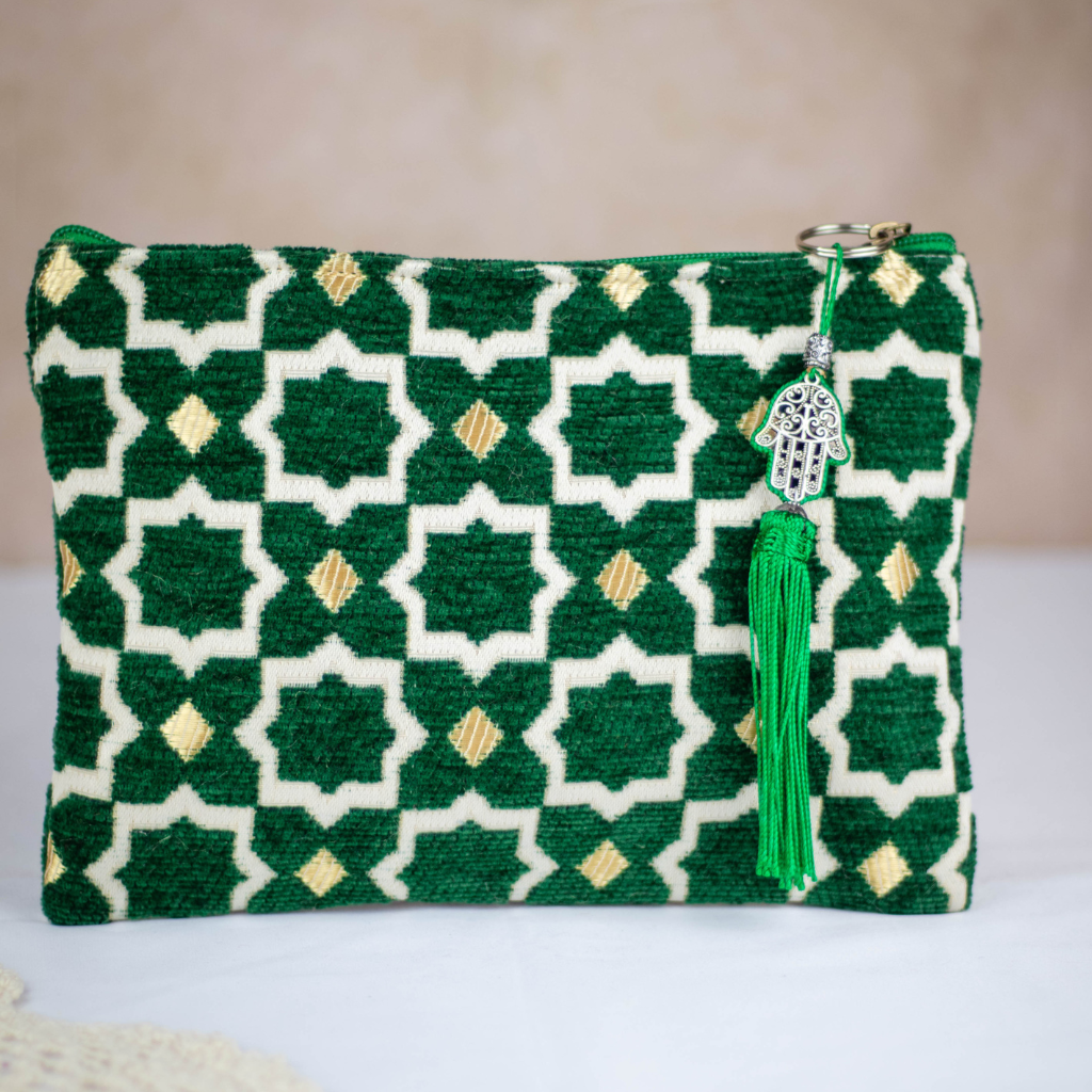 Tassel Clutch in Green - Sleek Party Purse with Zip