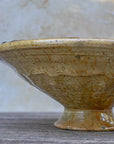 Handmade Tamegroute Sculptural Pedestal Bowl - Ochre