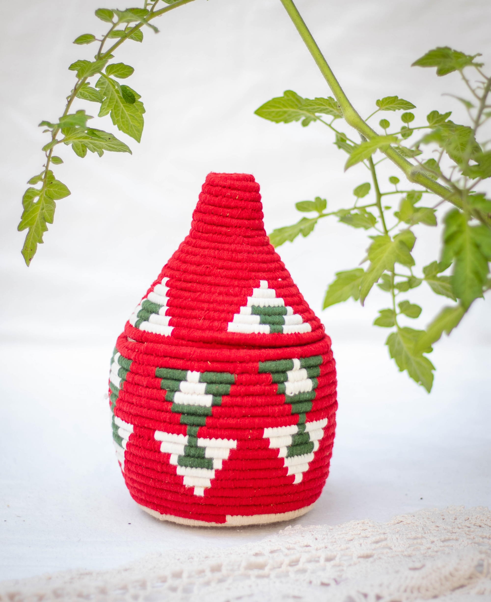 Hand-Woven Moroccan Wool Pot - 023