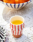 Handmade Striped Ceramic Tumbler - Red