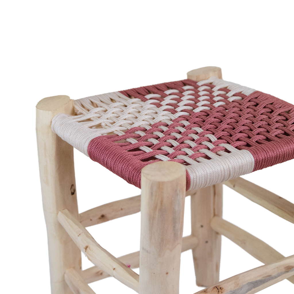Moroccan Handmade Stool Braided Rope Weaving, 20