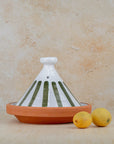 Handmade Moroccan Cooking Tagine - Blue Stripes