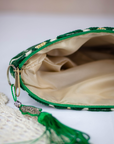 Tassel Clutch in Green - Sleek Party Purse with Zip