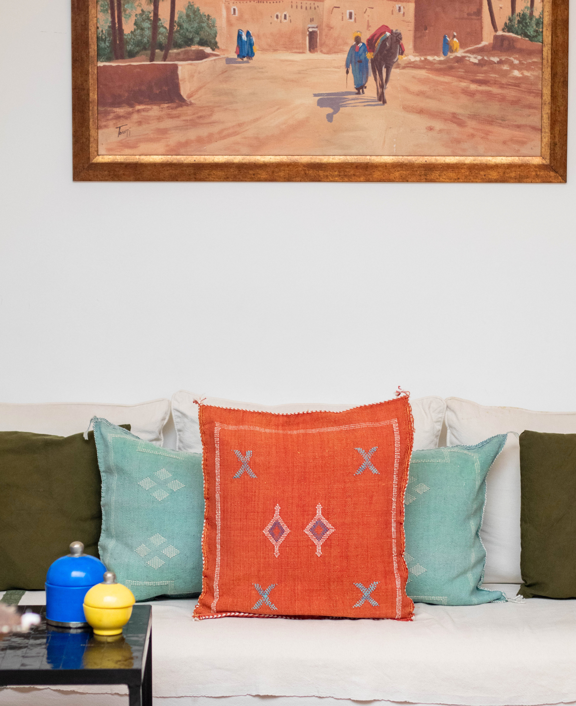 Handmade Moroccan Cactus Silk Cushion Cover 06