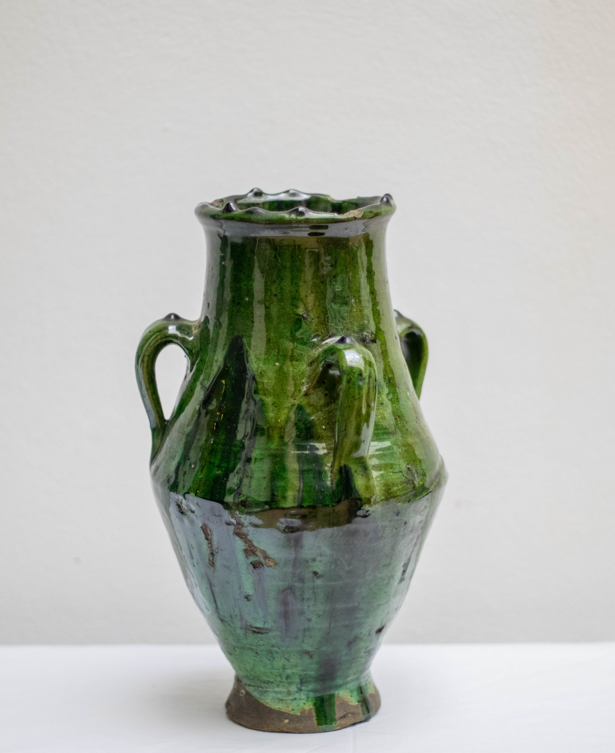 Handcrafted Tamegroute Green Vase