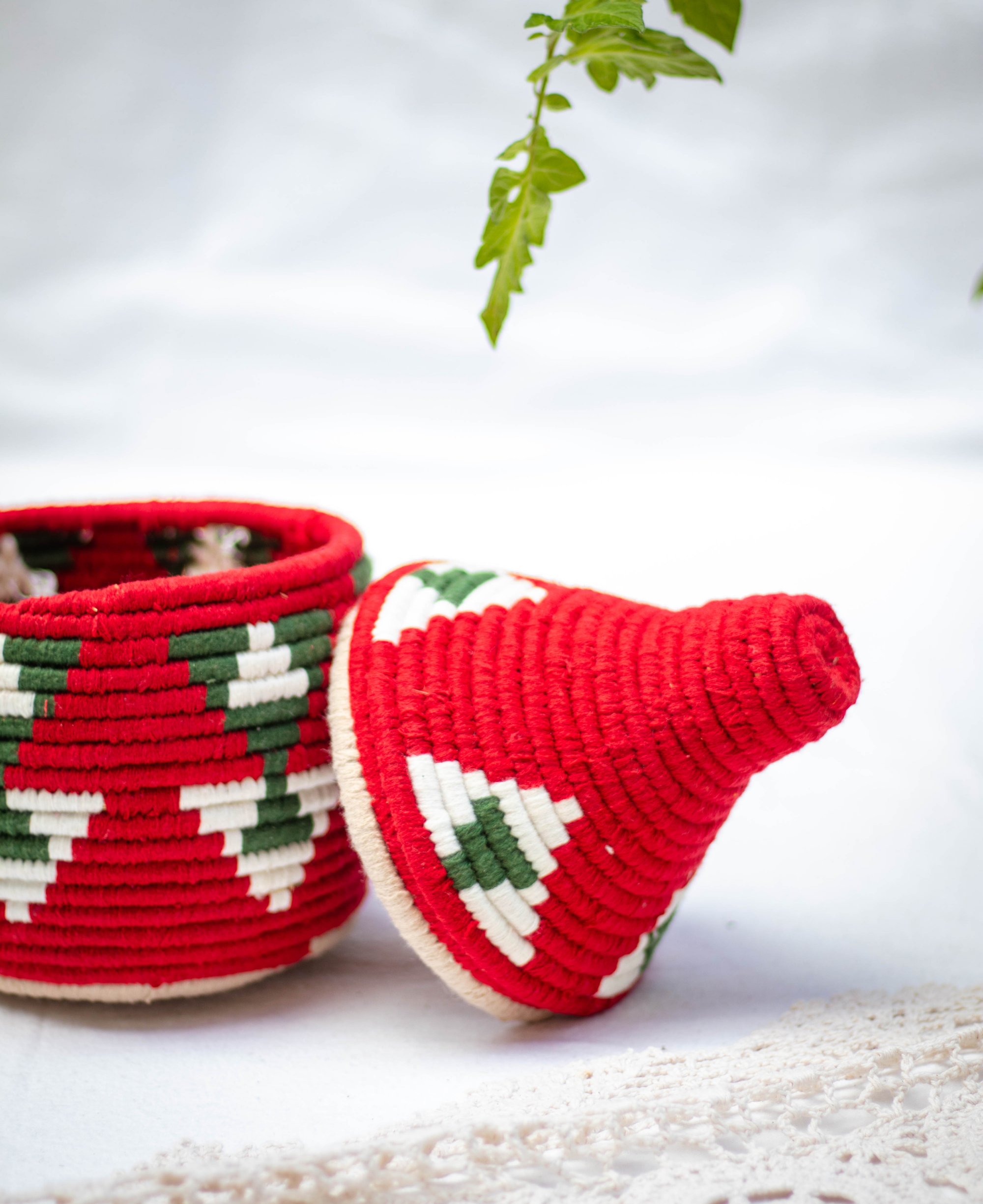 Hand-Woven Moroccan Wool Pot - 023