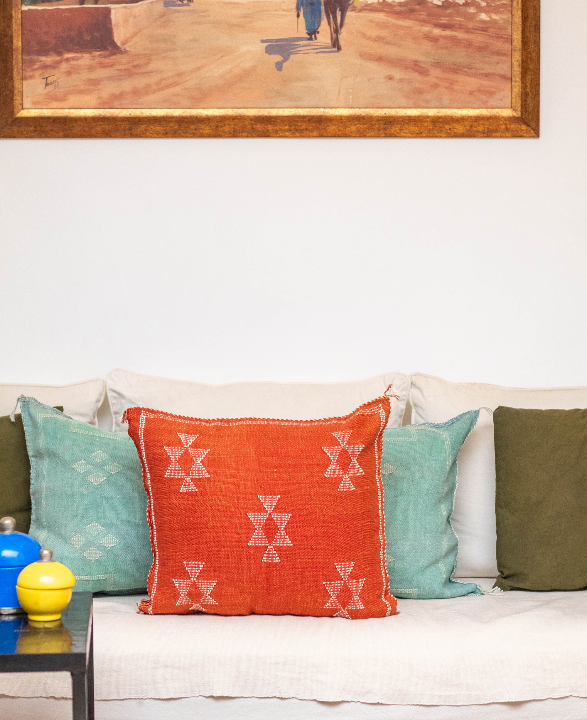 Handmade Moroccan Cactus Silk Cushion Cover - 14