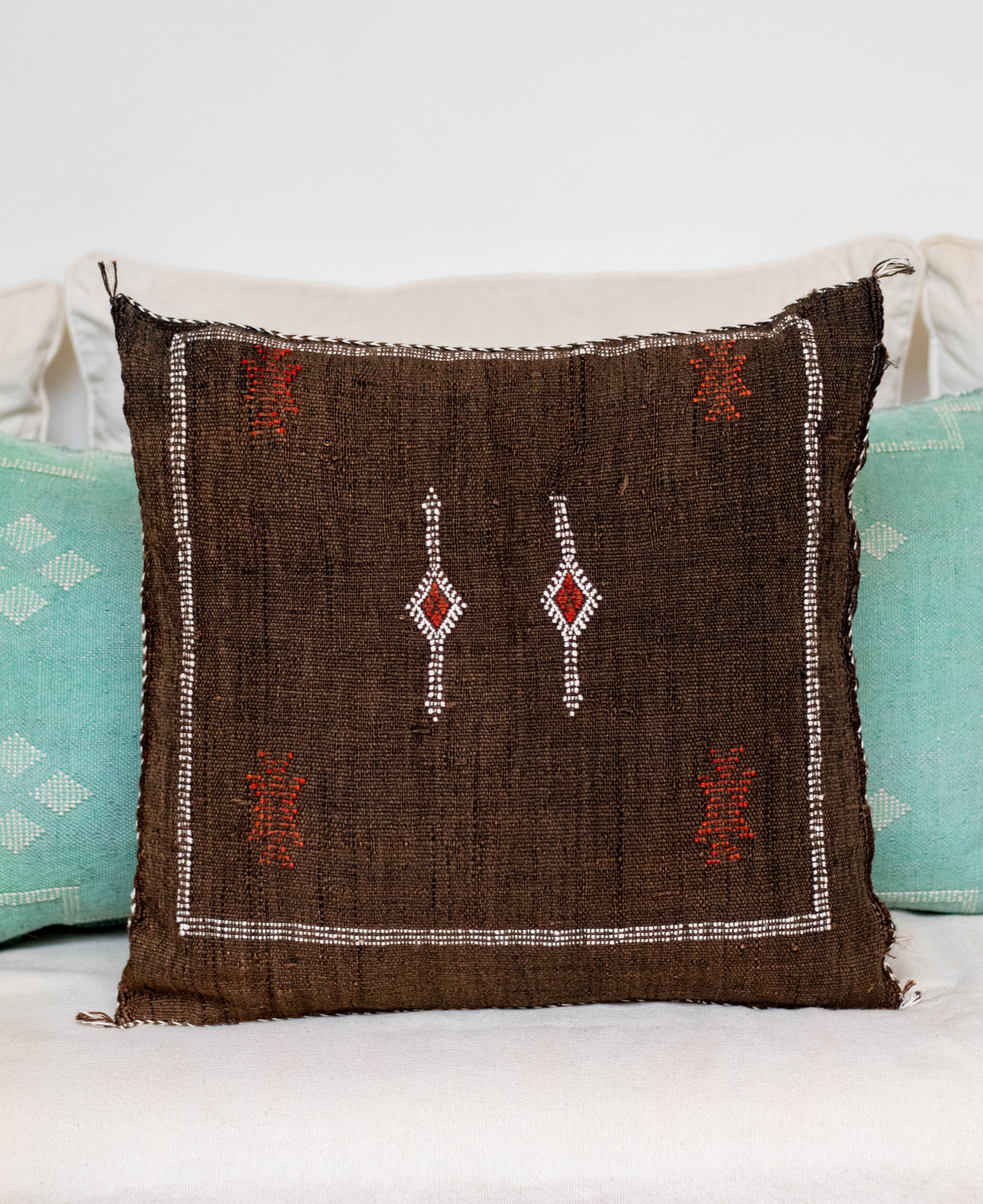 Handmade Moroccan Cactus Silk Cushion Cover - 15