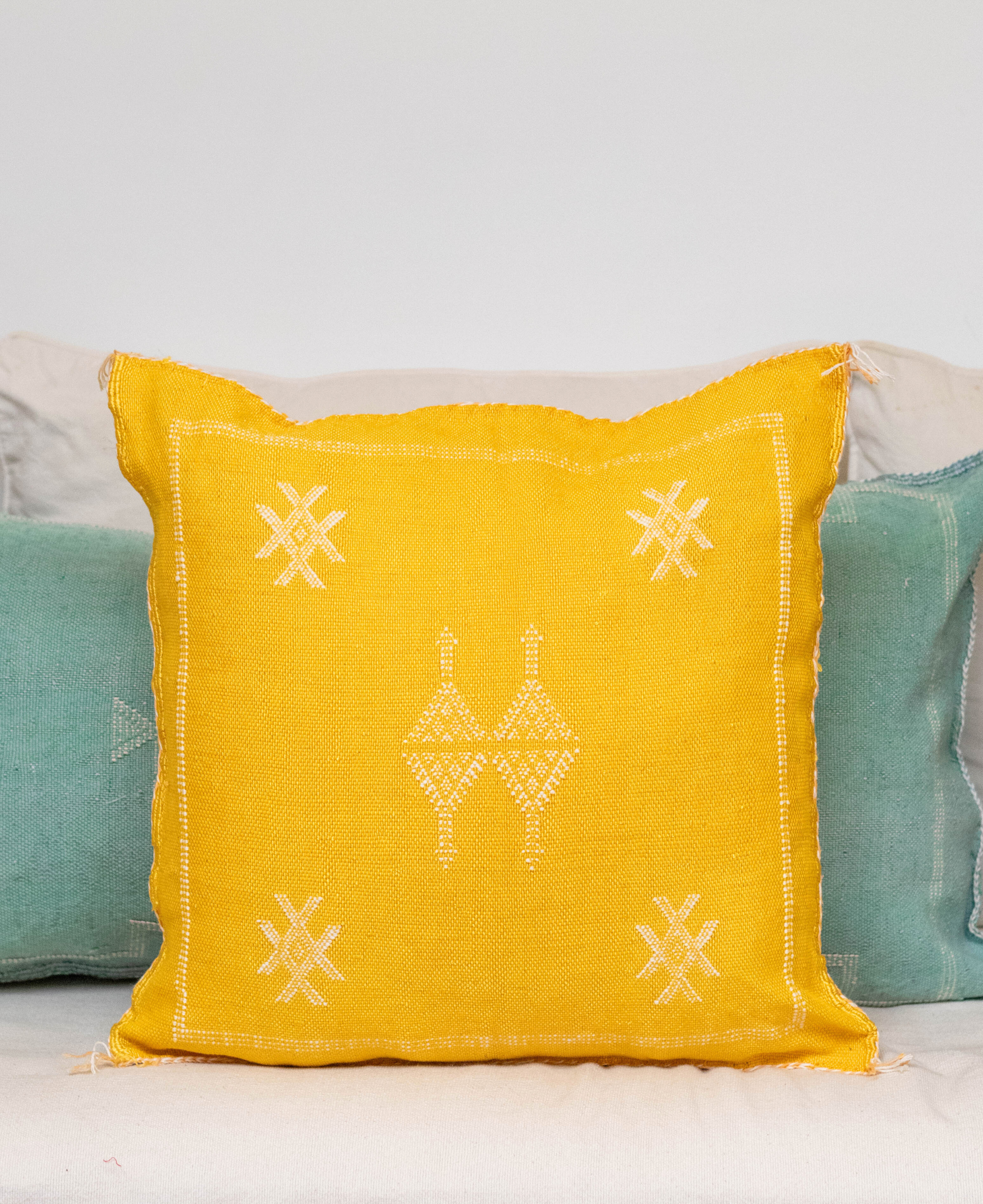 Handmade Moroccan Cactus Silk Cushion Cover - 28